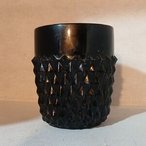Vintage 6 Piece Indiana Glass Black Amethyst tumbler Diamond point pattern